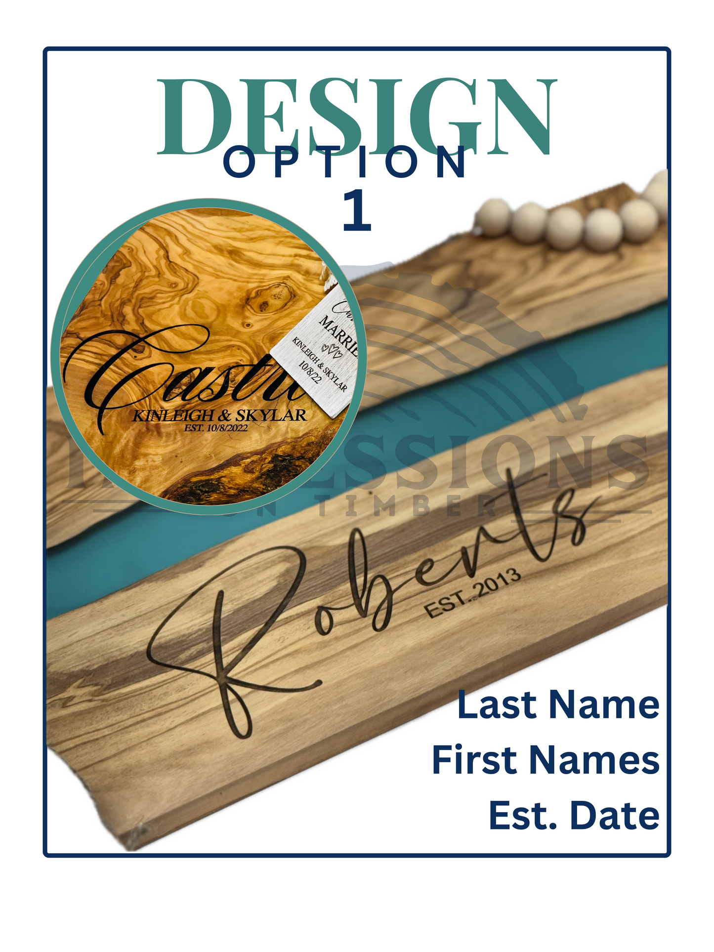 Olive Wood with Resin Shoreline Cutting Board