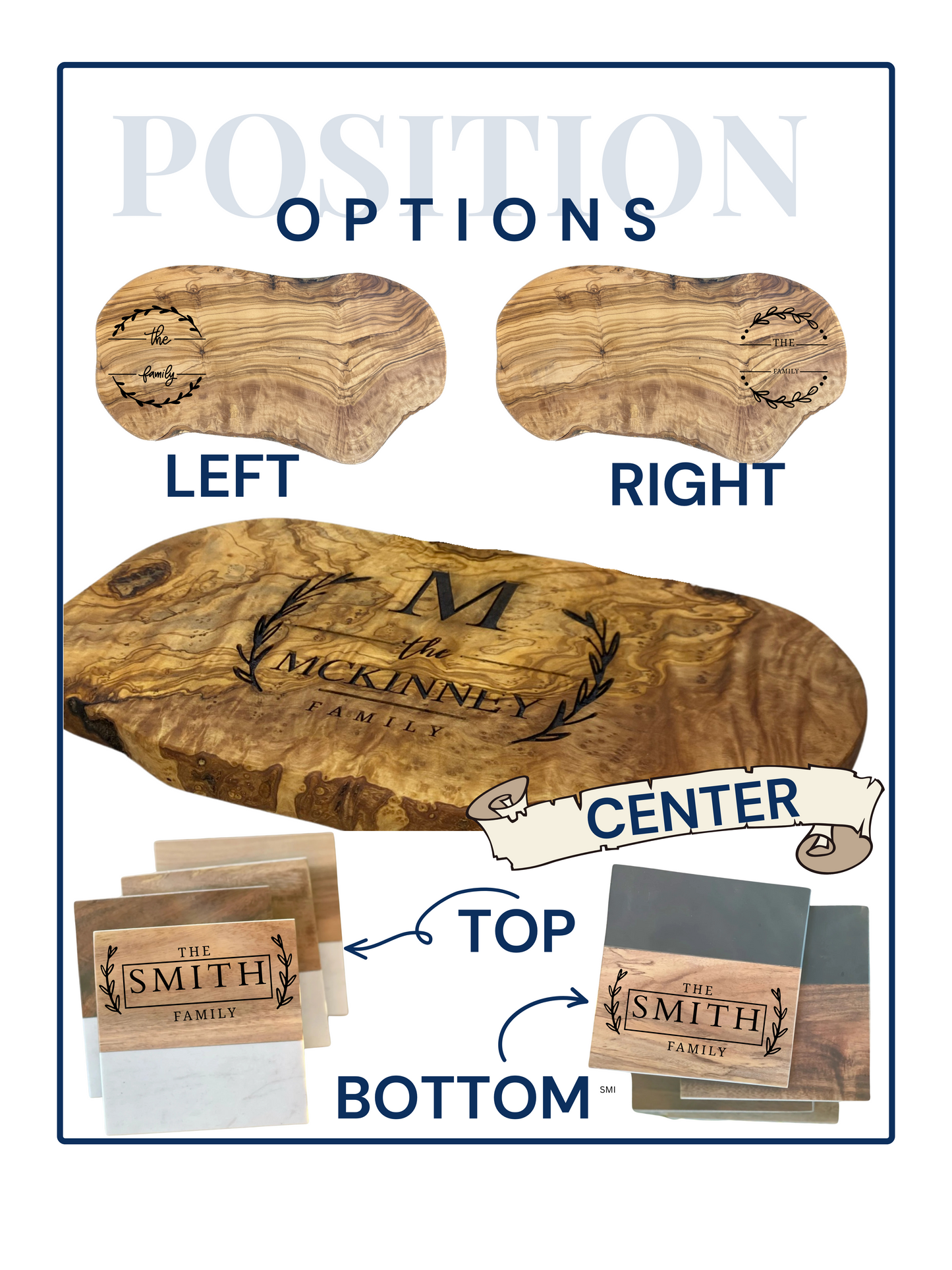 Olive Wood with Resin Shoreline Cutting Board