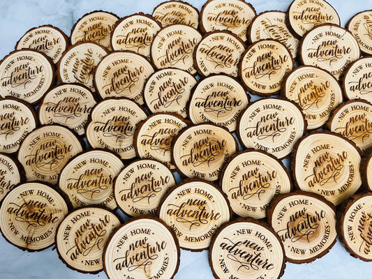 Olive Wood Slice Coaster Set