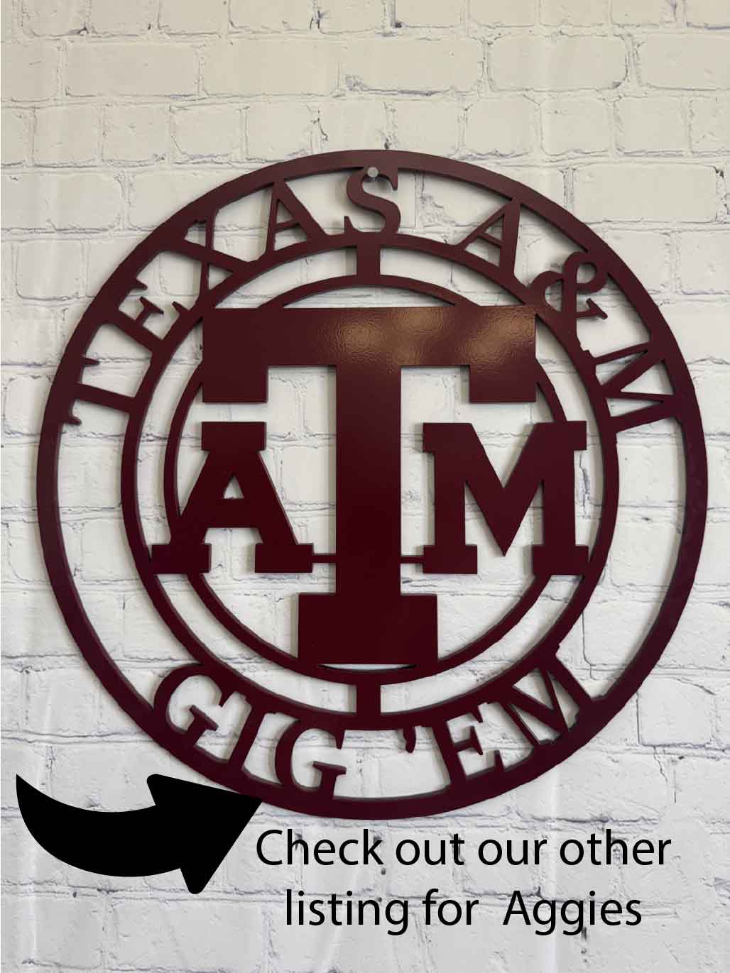 TAMU Gig 'Em - ATM Metal Sign