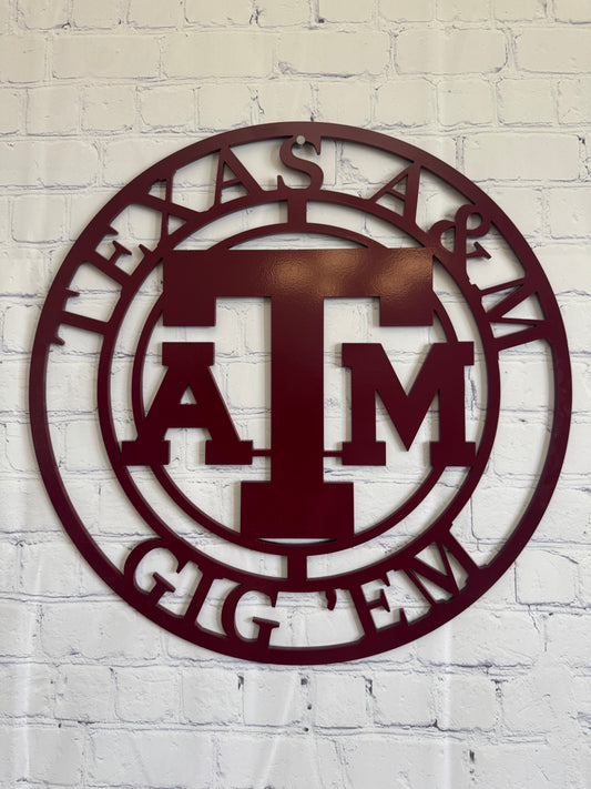 TAMU Gig 'Em - ATM Metal Sign