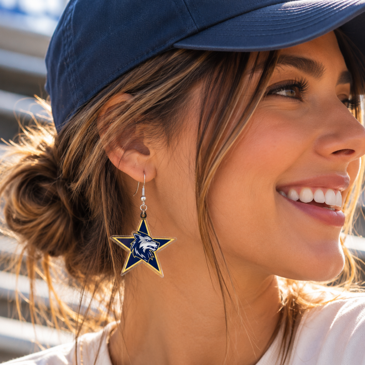 LOBOS Baseball - Star Dangle Earrings