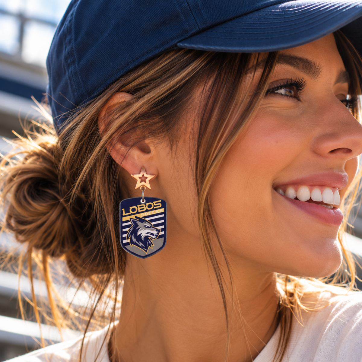 LOBOS Soccer - Wolf Crest Dangle Earrings