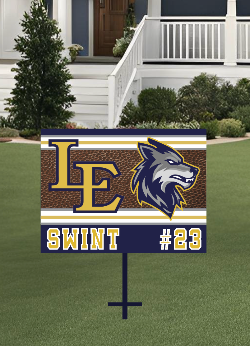 LEHS Football Metal Yard Sign