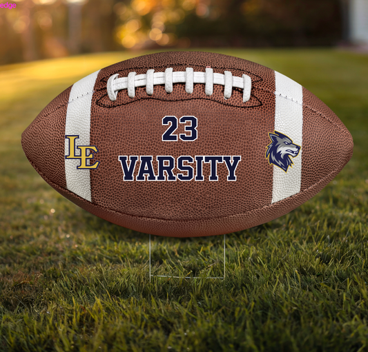 LEHS Football Shape Yard Sign