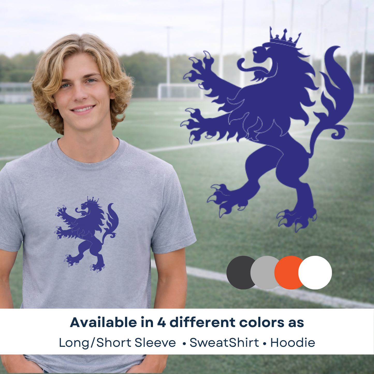 Dutch FC- Boys Lion Logo Blue Design