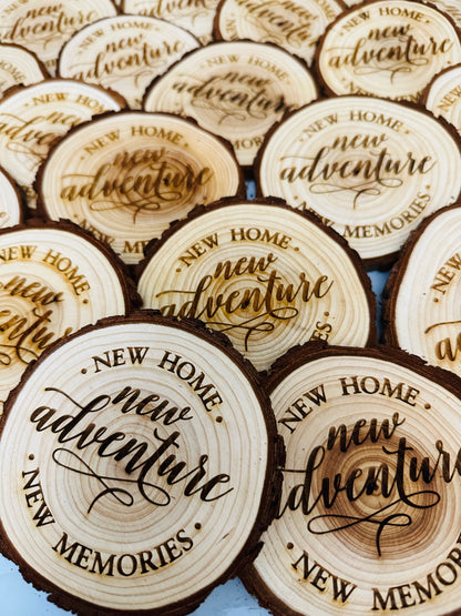 Olive Wood Slice Coaster Set