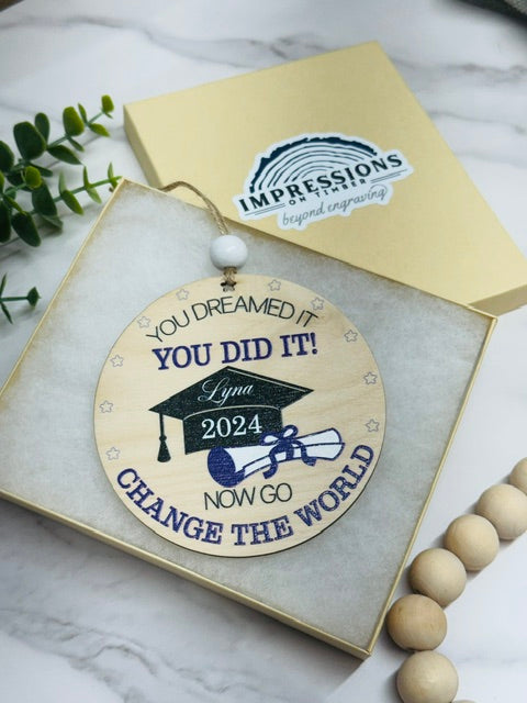 Personalized 4" Graduation Ornament, Personalized graduation, Class of 2025, Graduate keepsake, Handmade graduation gift,Custom graduation ornament