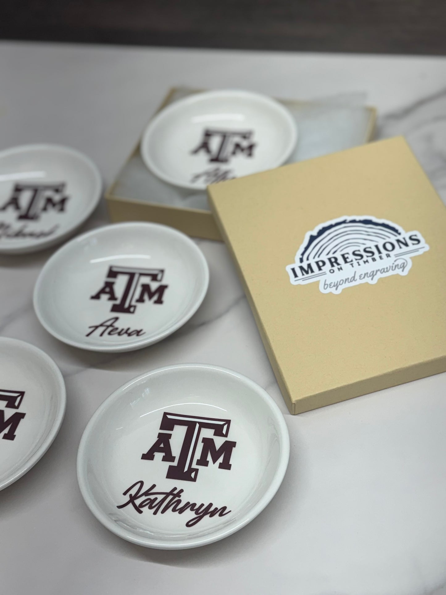 Personalized College Ring Dish, College Jewelry Dish, Graduation Gifts, College Trinket Jewelry Tray, Custom with Logo and Name