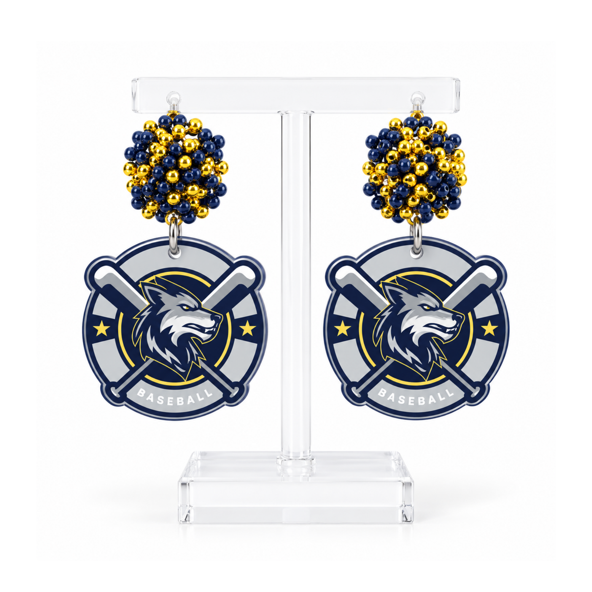 LOBOS Baseball - Beaded Dangle Earrings
