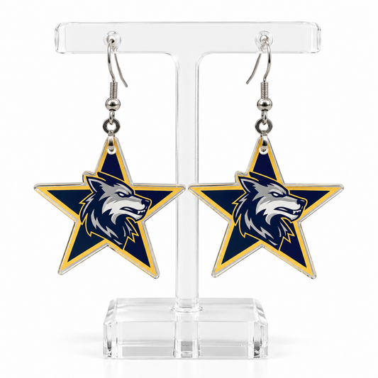 LOBOS Baseball - Star Dangle Earrings