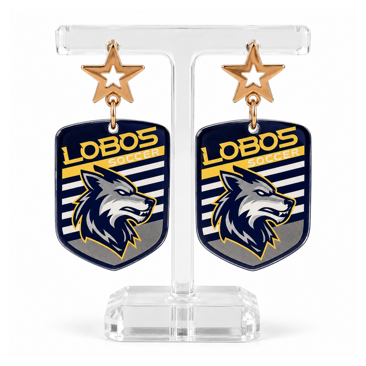 LOBOS Soccer - Wolf Crest Dangle Earrings