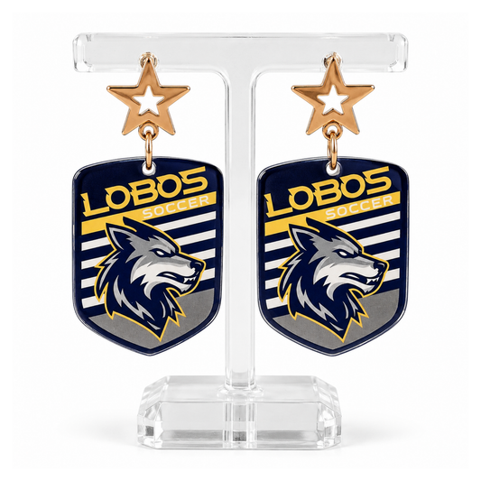 LOBOS Soccer - Wolf Crest Dangle Earrings